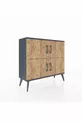Commode Arges 2 étagères 4 portes Anthracite-Pin/Anthracite