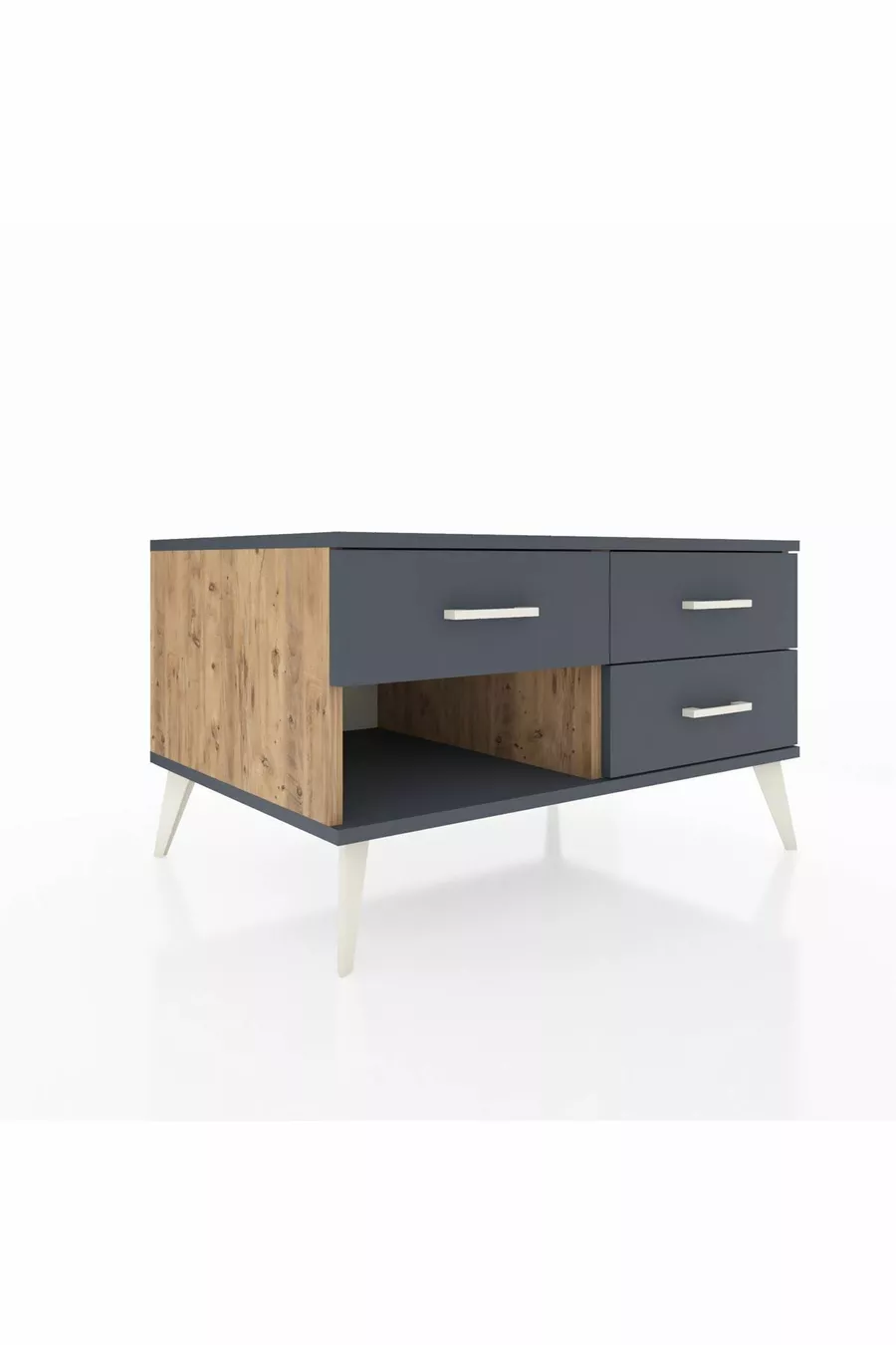 Commode Kronos à 3 tiroirs Pin-Anthracite
