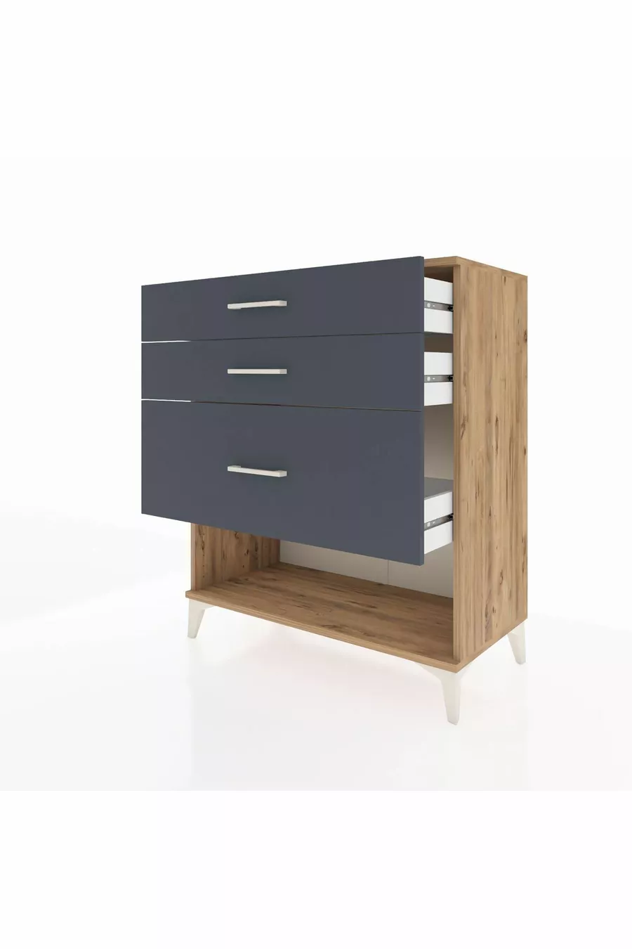 Commode Hyperion 3 tiroirs Pin-Anthracite