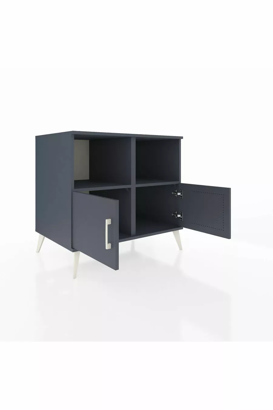 Commode Kronos 2 étagères 2 portes Anthracite-Anthracite