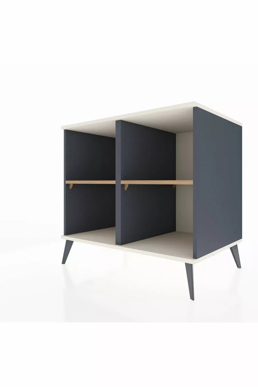 Commode Kronos 2 étagères Anthracite-Pierre de lune/Sapin