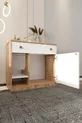 Litière pour chat en bois MONA avec tiroir - couvercle verrouillable - tissu d'entrée inclus - bac à litière non inclus - A.ÇAM-BYZ