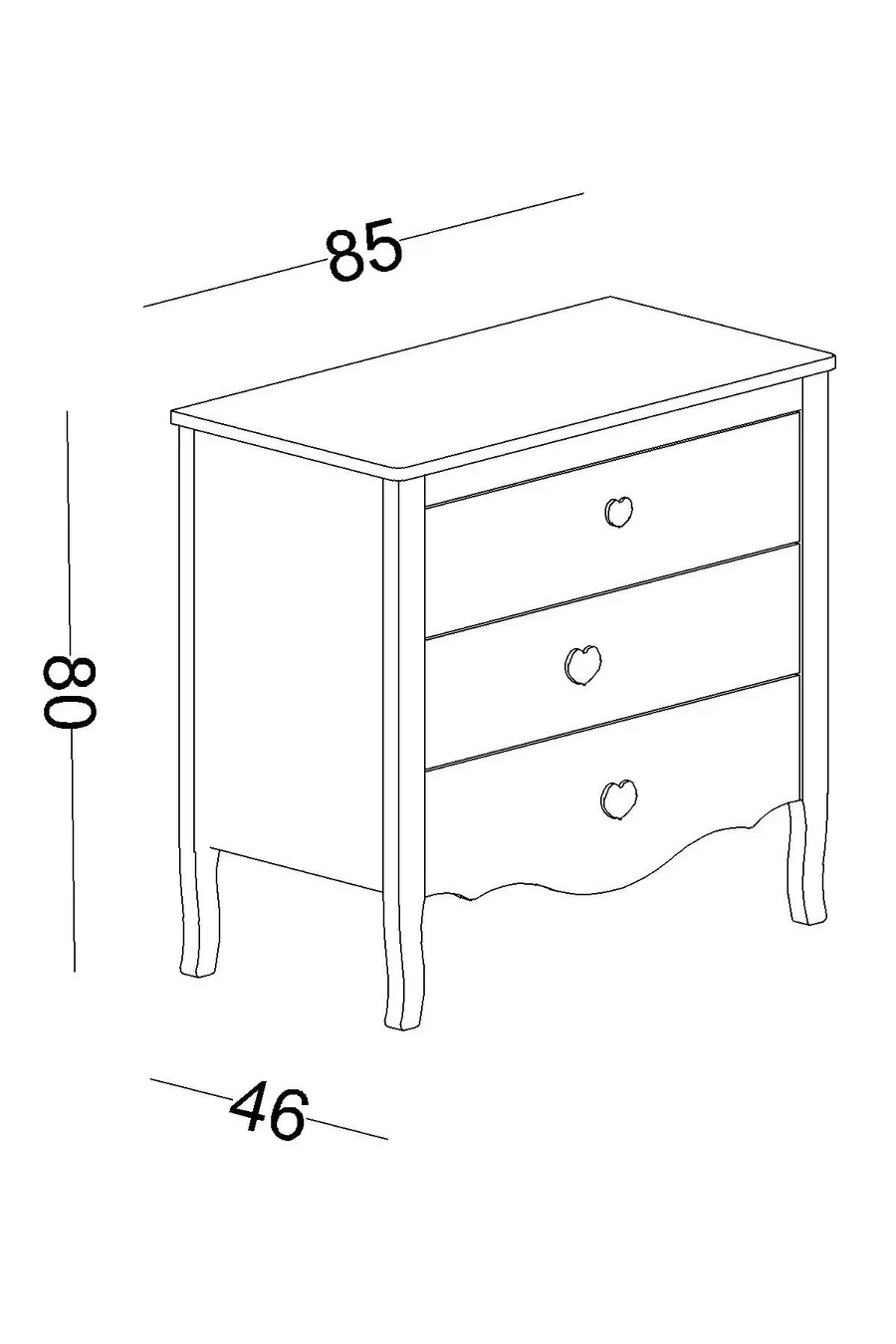 Chambre d'enfant Juliet (Armoire 3 portes + * Montessori + Commode)