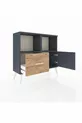 Commode Arges 2 étagères, 1 tiroir, 1 porte, Anthracite/Pin