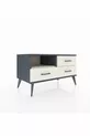 Commode Hyperion à une étagère et trois tiroirs Anthracite-Quartz