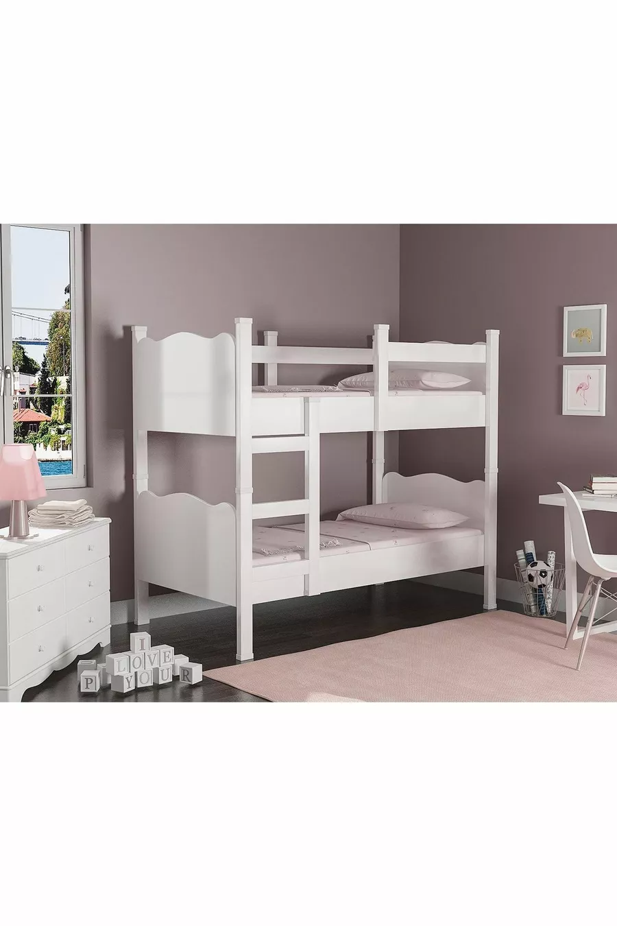 Lits superposés détachables avec pieds en MDF