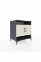 Commode Kronos 3 étagères 2 portes Anthracite-Pierre de lune