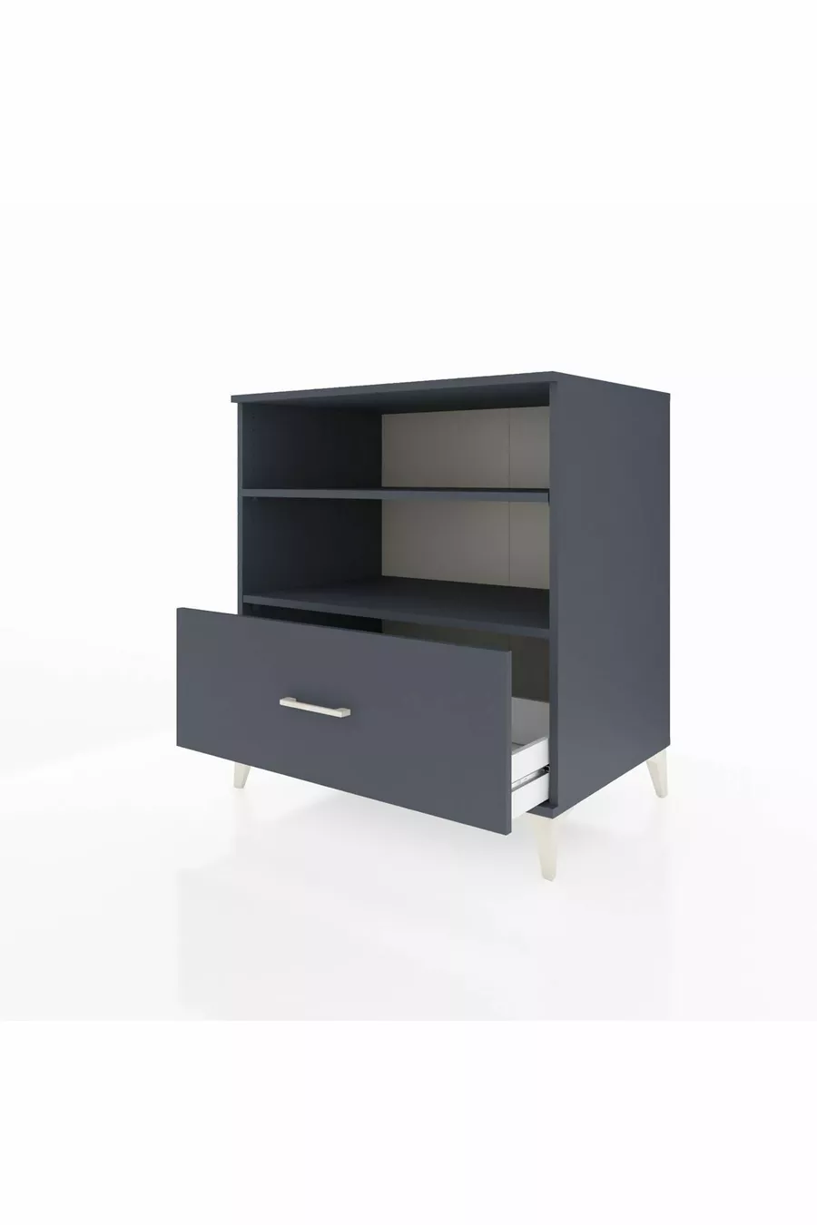 Commode Kronos avec 2 étagères et 1 tiroir Anthracite-Anthracite