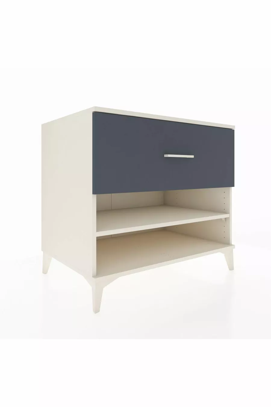 Commode Kronos à une étagère et un tiroir, Pierre de Lune-Anthracite