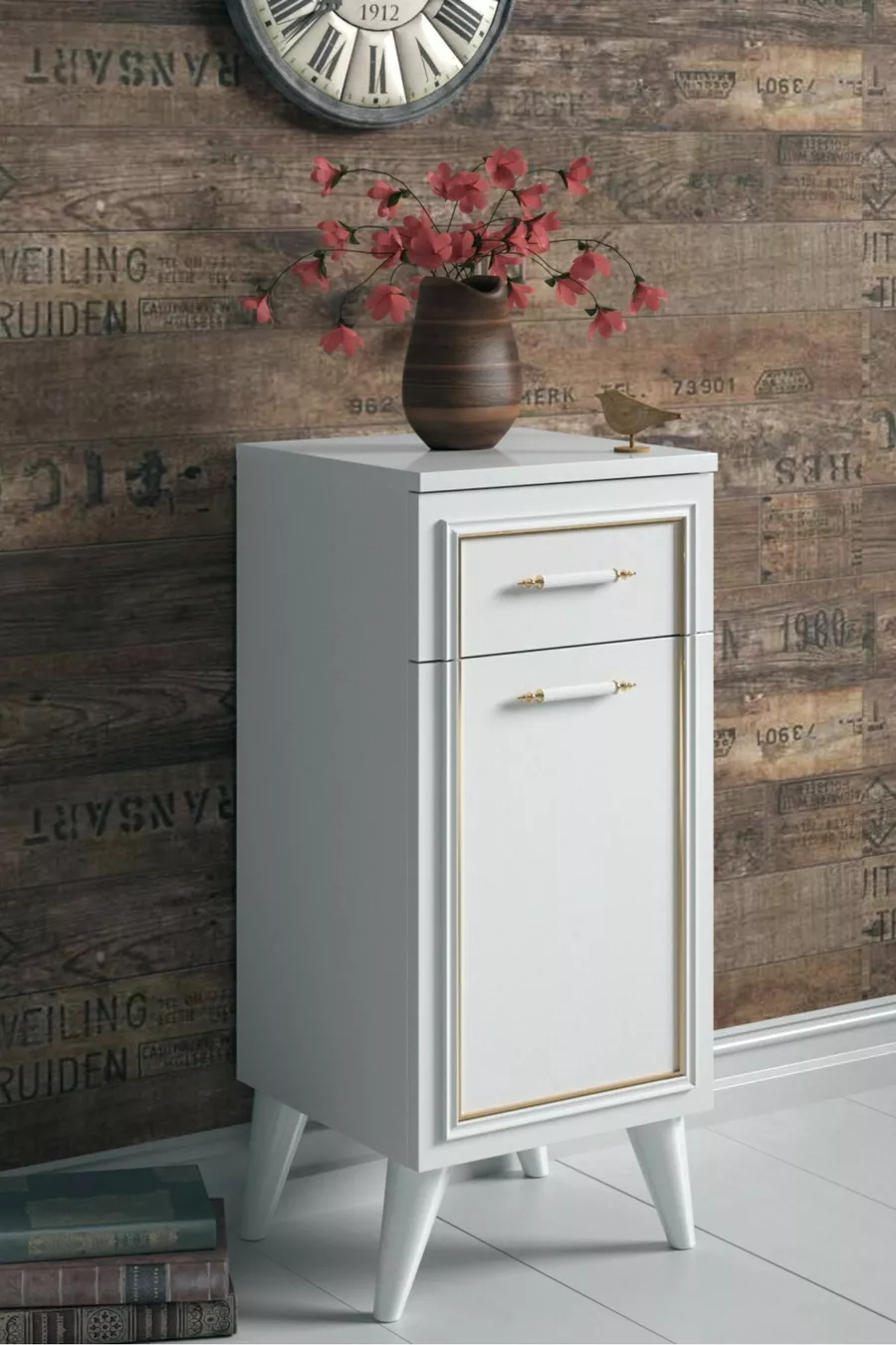Commode décorative Elodi avec tiroirs et portes