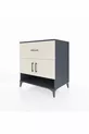 Commode Kronos avec 2 étagères, 1 tiroir et 2 portes, Anthracite-Pierre de lune