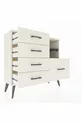 Commode Arges 2 étagères 5 tiroirs Nacré-Anthracite/Nacré