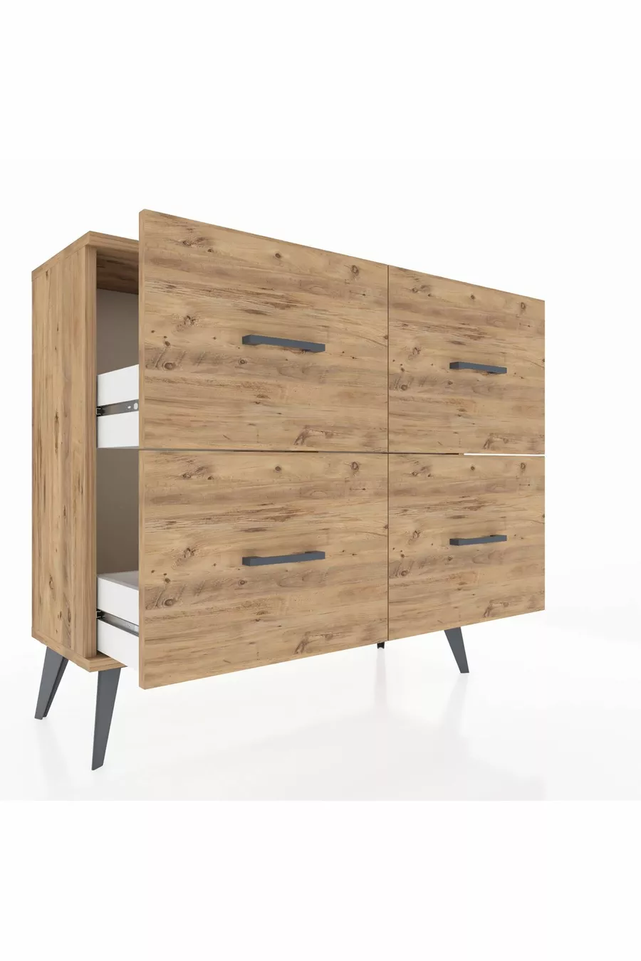 Commode Arges à 4 tiroirs en pin-pin