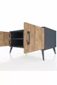 Commode Kronos 2 étagères 2 portes Anthracite-Pin/Anthracite