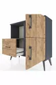 Commode Arges 2 étagères, 1 tiroir, 2 portes, Anthracite-Pin