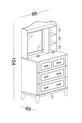 Chambre d'enfant Marje (Armoire à 3 portes + * Montessori + Commode avec miroir)