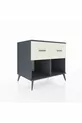 Commode Kronos 2 tiroirs Anthracite-Anthracite/Pierre de lune
