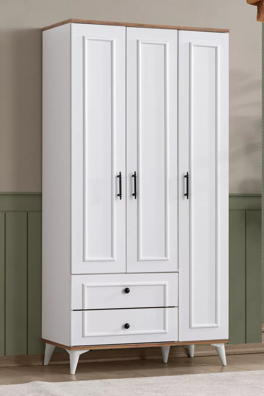 Chambre d'enfant Linda - Armoire 3 portes, Lit, Bureau
