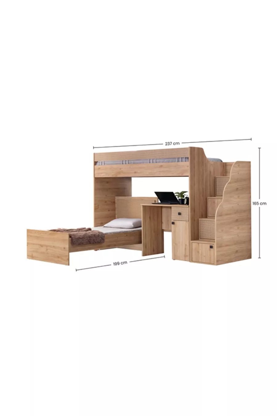 LIT SUPERPOSÉ RUSTIQUE LIT BUREAU