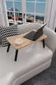 Tablette pour ordinateur portable Table de petit-déjeuner mobile Table de travail pliante Bois de pin Atlantique