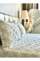Housse de lit double à pompons et 2 oreillers couleur écrue