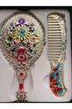 Ensemble Miroir et Peigne, Métal-Boîte-Cadeau, Brosse à Cheveux avec Miroir de  cm