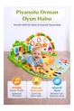 Tapis de jeu pour bébé à motif forêt avec piano – 0+ mois, tapis de développement lumineux et musical avec figures d'animaux
