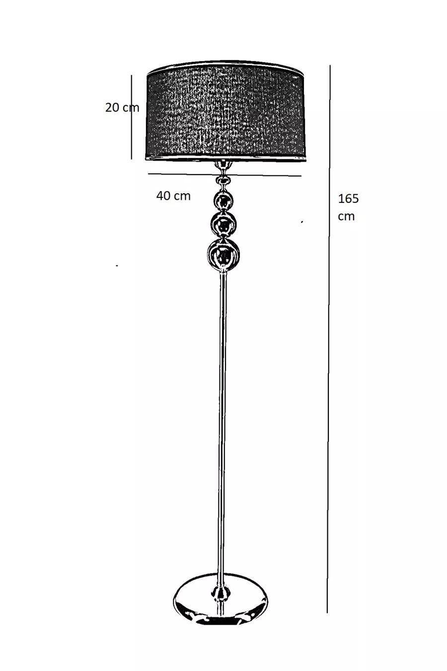 Lampadaire en métal plaqué or Milano Küre - Osier avec bande dorée