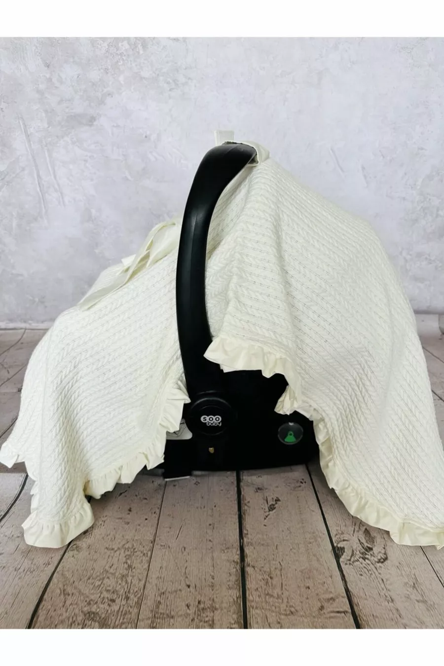 Couverture de poussette pour bébé à volants 2 pièces, Coussin de poussette avec soutien lombaire orthopédique