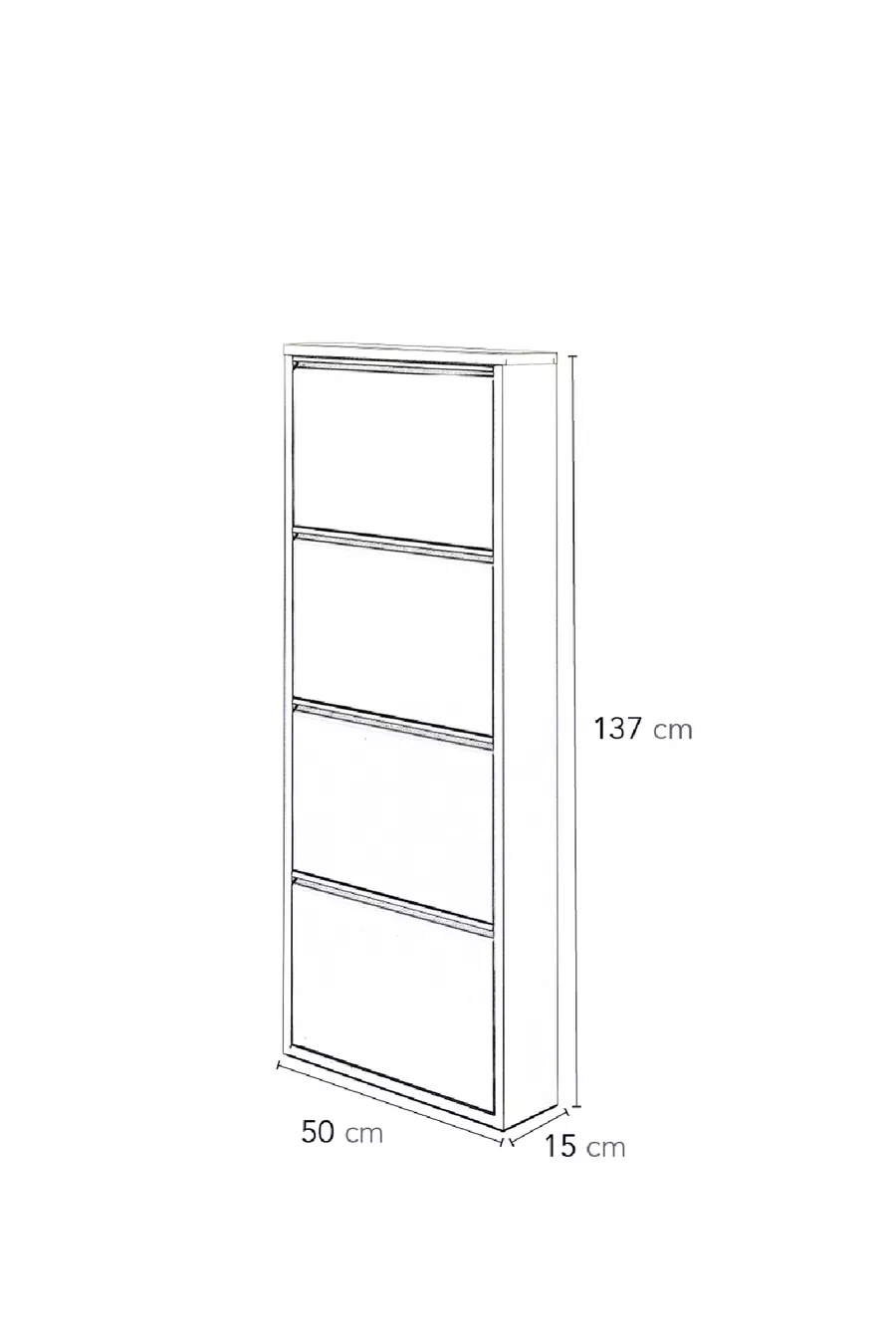 Meuble à chaussures en métal à 4 compartiments avec serrure - blanc -