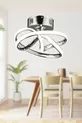 Suspension LED plafonnier moderne en métal chromé modèle Vino Riserva pour salon, cuisine, séjour, chambre à coucher