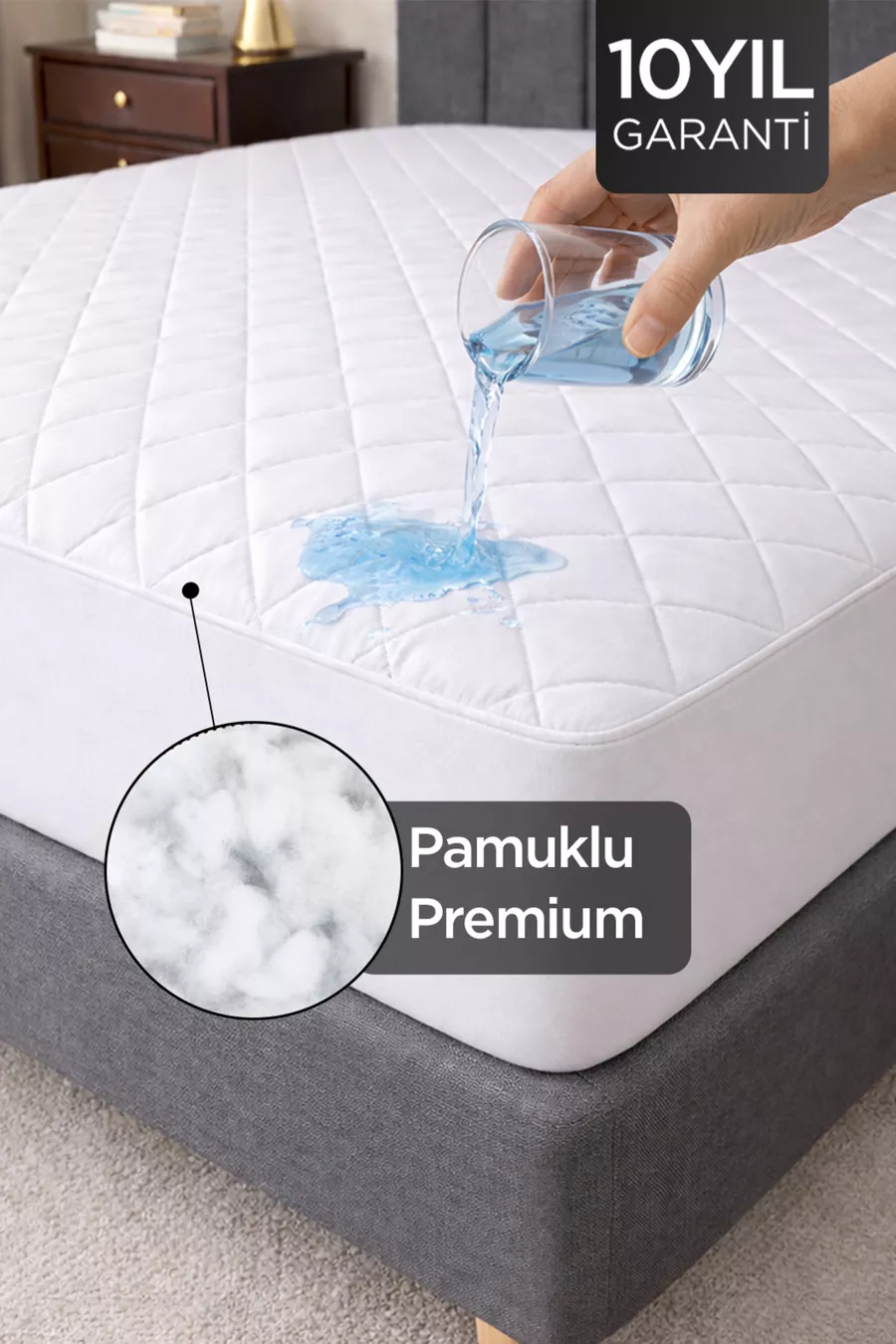 Protège-matelas matelassé ajusté étanche à l'eau avec bords complets | Simple, double, queen, bébé, enfant