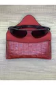 Étui à lunettes en cuir de crocodile pour hommes et femmes