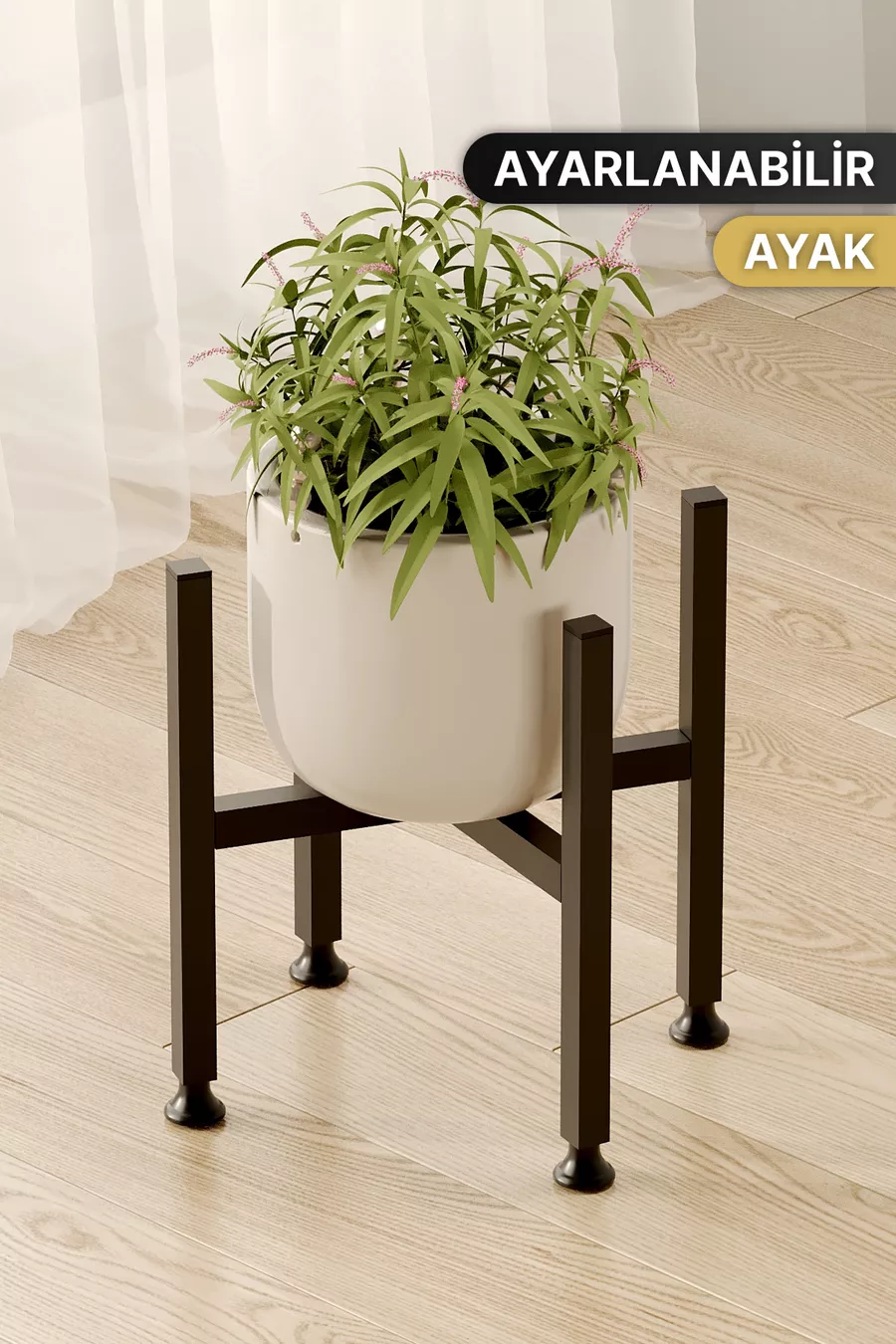 Table de Pot Mini Potées Support de Fleurs Métallique Décoratif Pieds Réglables en Acier Inoxydable  cm Porte-Plantes