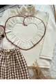 ENSEMBLE JUPE, BLOUSE ET BANDEAU POUR BÉBÉ À MOTIF CHEVRON MARRON