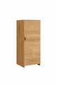 Lit superposé, litera avec armoire et bureau, noyer clair, 1 matelas Comfort