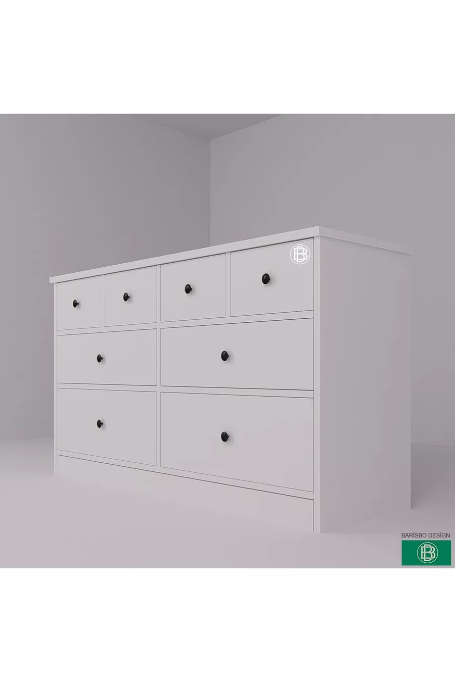 Commode (8 TIROIRS) Avec un Grand Espace de Rangement