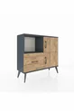 Commode Arges 2 étagères, 1 tiroir, 2 portes, Anthracite-Pin
