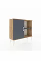 Commode Arges à 2 étagères avec 1 porte, pin-anthracite