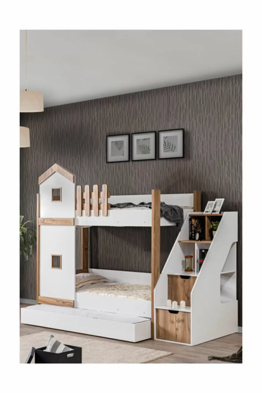 Lits superposés, Lit superposé Eiffel avec tiroirs 2 matelas Comfort