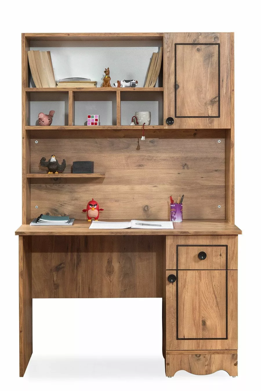 Chambre Jeune Fille Papatya - Armoire 3 Portes, Lit avec Coffre, Bureau, Commode - 