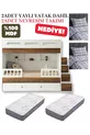 Lit superposé Berlin / MDF à 100 % / 2 matelas à ressorts en bambou / 2 ensembles de linge de lit offerts