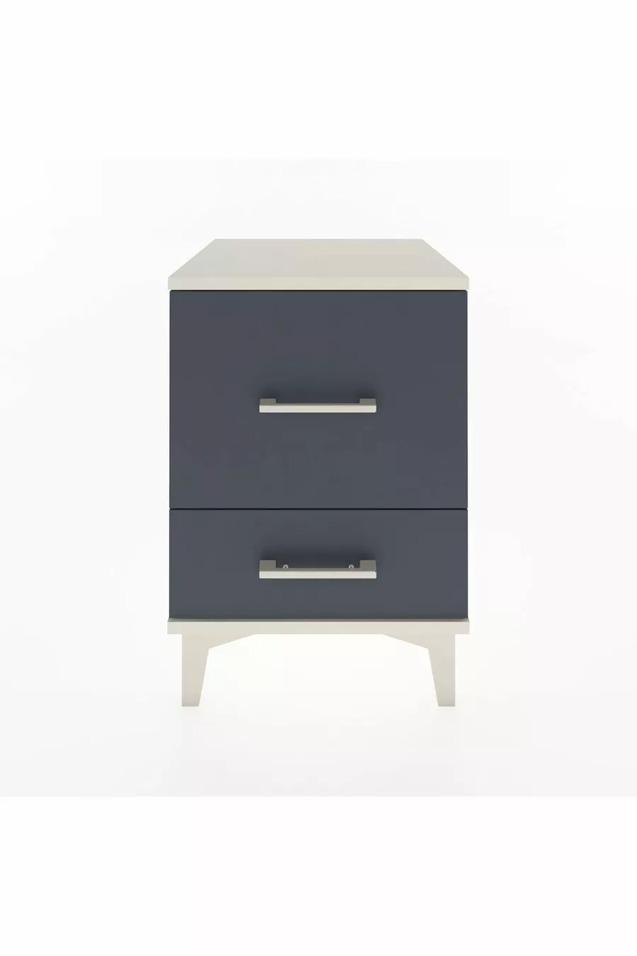 Chevet Hyperion 2 tiroirs Pierre de lune-Anthracite