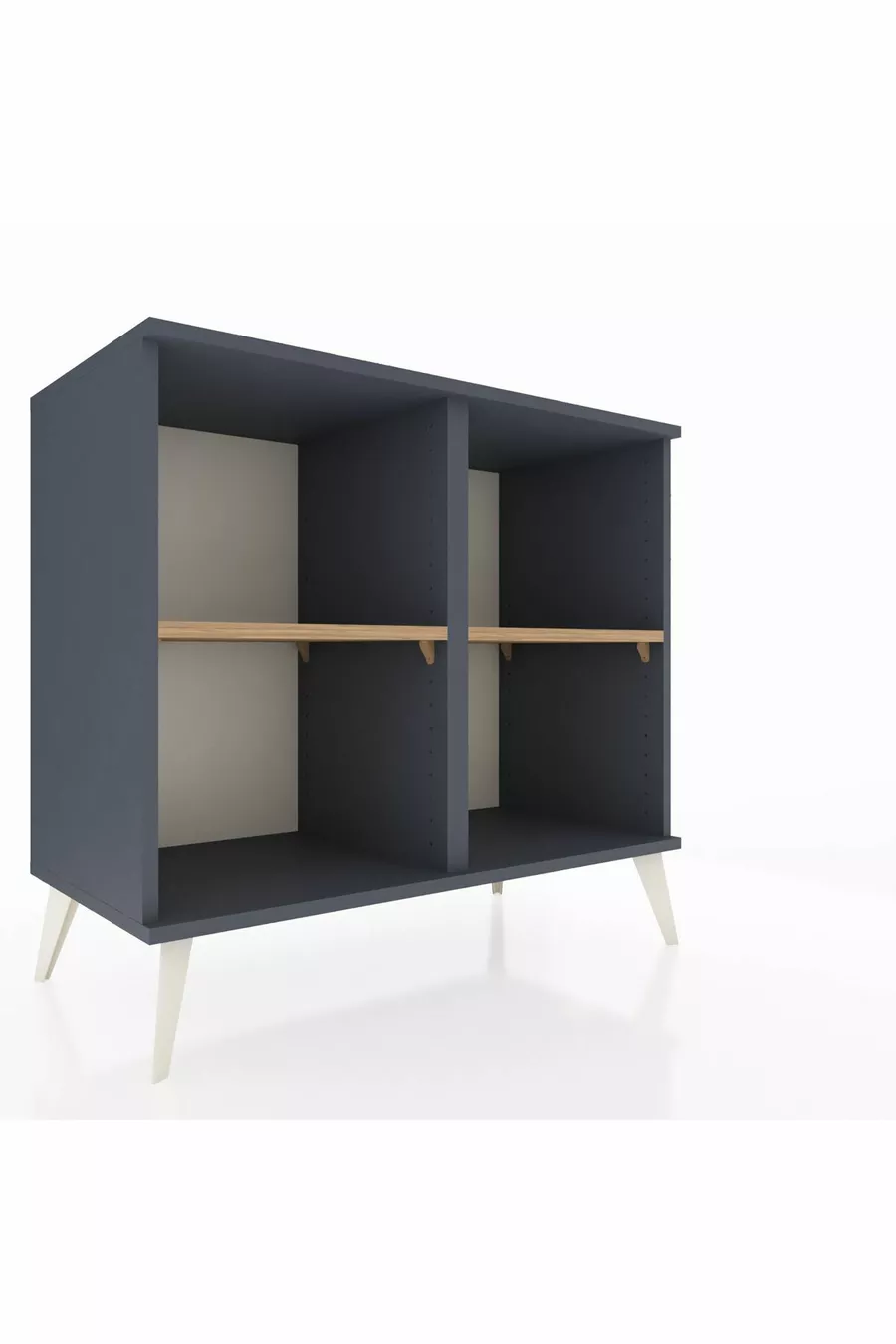 Commode Hyperion 2 étagères Anthracite-Anthracite/Sapin