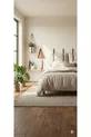 Ensemble de chambre moderne Lit avec sommier et tête de lit + 2 chevets muraux Type hôtel 4 pièces