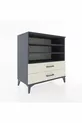 Commode Hyperion 3 étagères 2 tiroirs Anthracite-Pierre de Lune