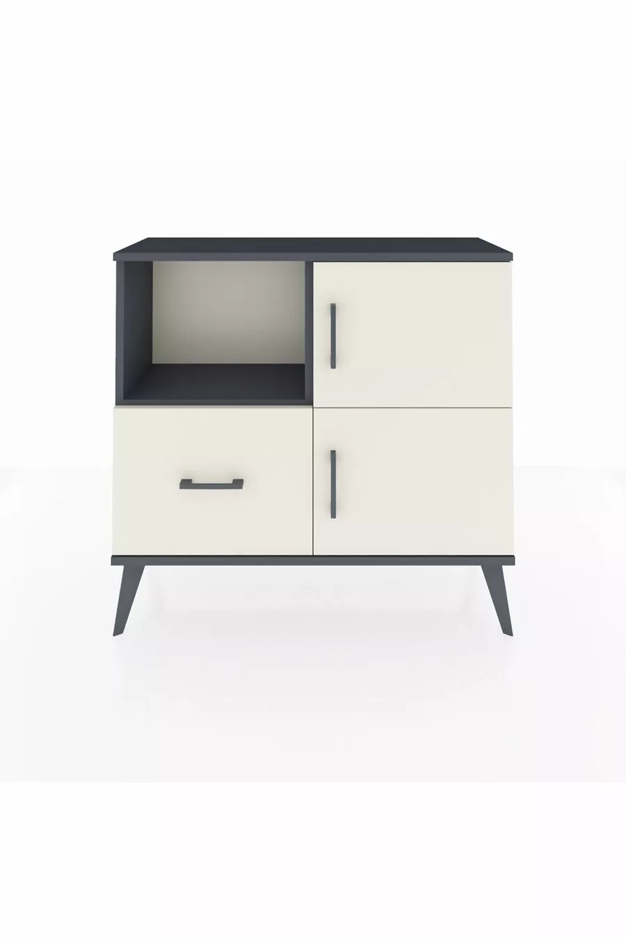 Commode Arges 2 étagères, 1 tiroir, 2 portes, Anthracite-Pierre de lune