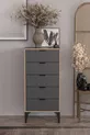 Commode Arden 5 tiroirs, panier à linge
