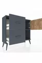 Commode Arges à une étagère, 2 tiroirs et une porte, Anthracite-Sapin/Anthracite