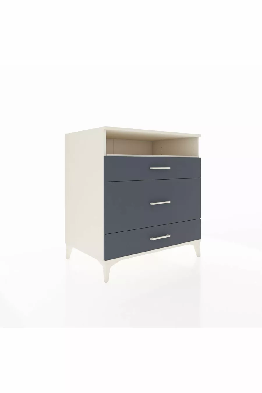 Commode Kronos avec une étagère et 3 tiroirs, Pierre de lune-Anthracite